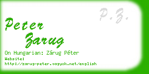 peter zarug business card