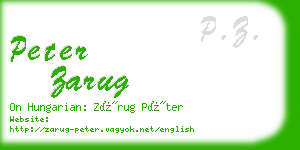 peter zarug business card